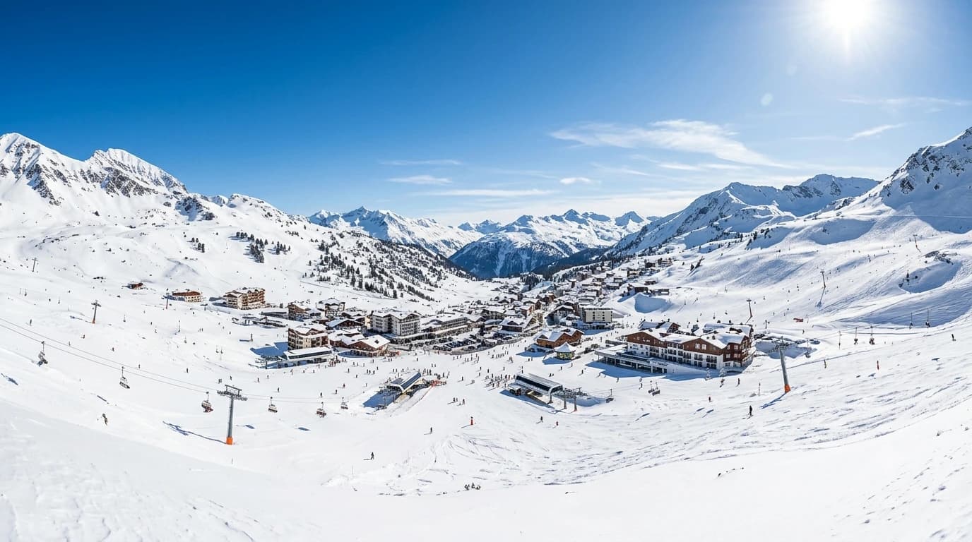 Alpine ski resort road served by Cab Salzburg ski transfers